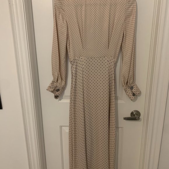 Massimo Dutti Cream Polka Dot Long Sleeve Dress - Picture 7 of 10